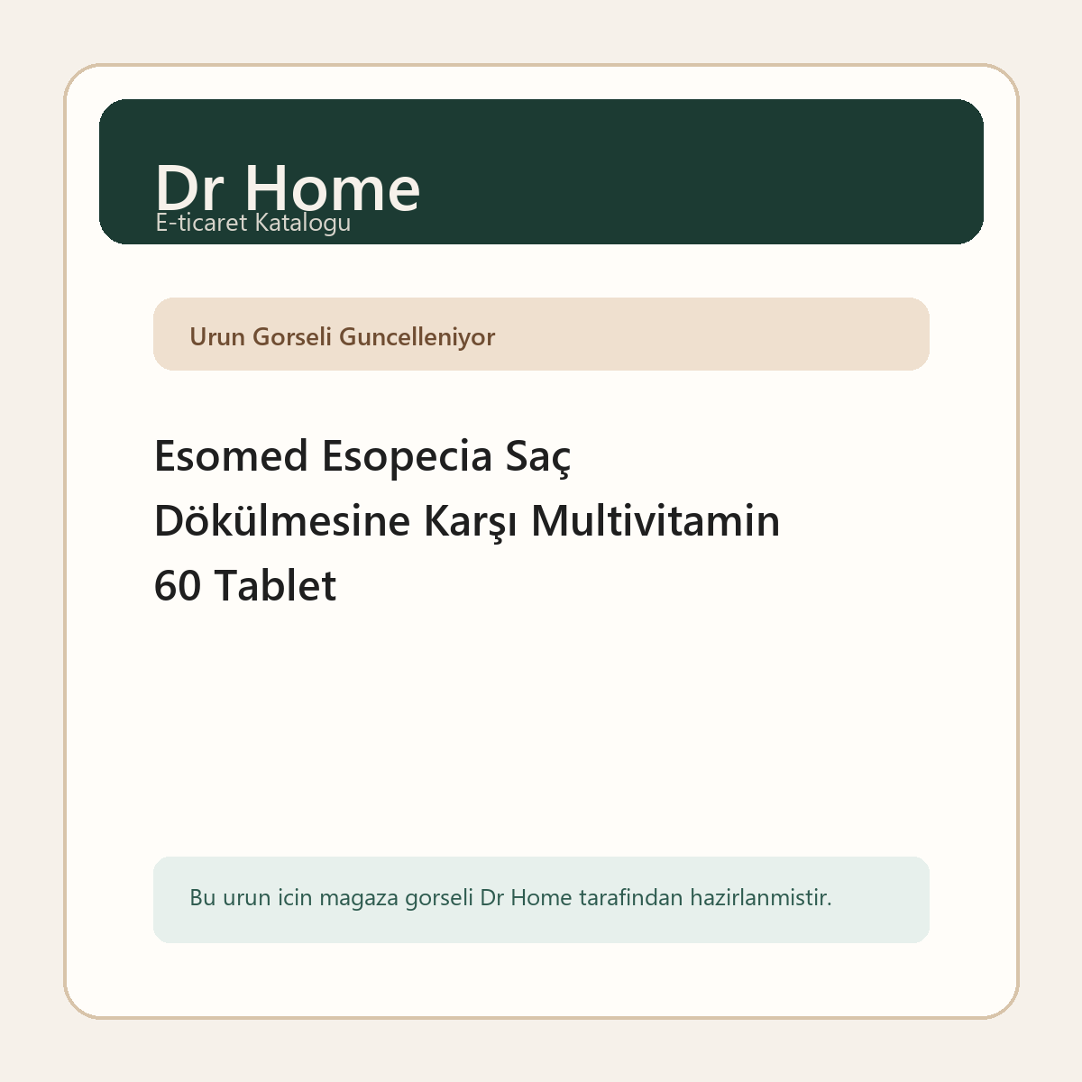 Esomed Esopecia Saç Dökülmesine Karşı Multivitamin 60 Tablet