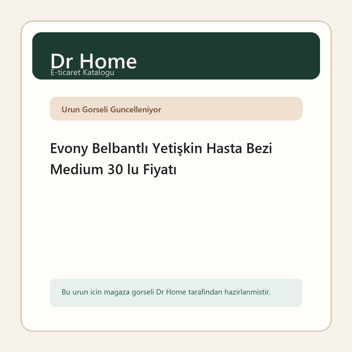 Evony Belbantlı Yetişkin Hasta Bezi Medium 30 lu Fiyatı