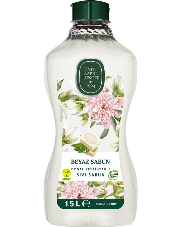Eyüp Sabri Tuncer Doğal Zeytinyağlı Sıvı Sabun Beyaz Sabun 1,5 Lt Pet Şişe