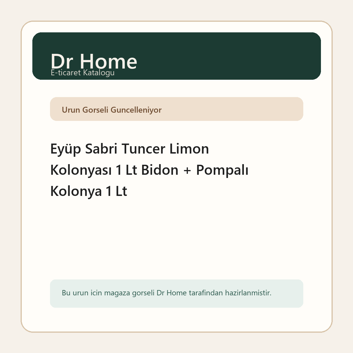 Eyüp Sabri Tuncer Limon Kolonyası 1 Lt Bidon + Pompalı Kolonya 1 Lt