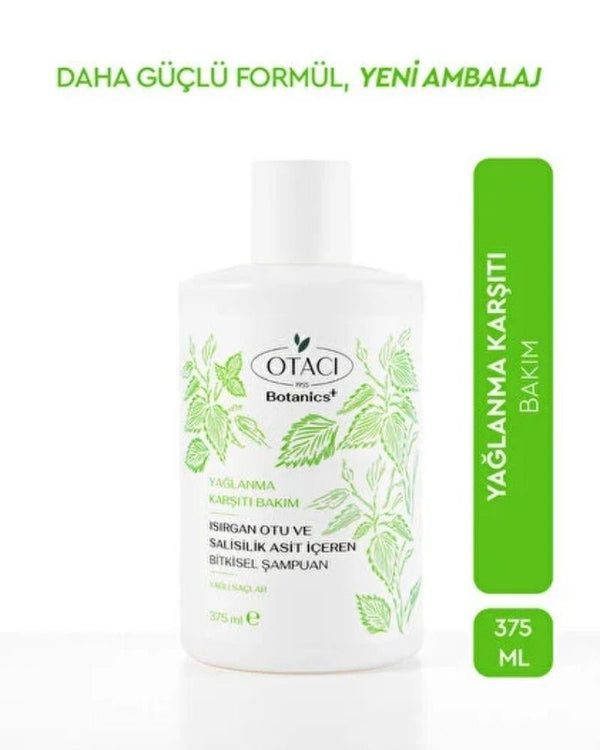 Otacı Botanics+ Isırgan Otu ve Salisilik Asit içeren 375 ml Yağlanma Karşıtı Şampuan