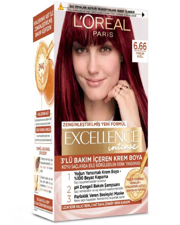 Loreal Paris Excellence Intense - Krem Saç Boyası No:6.66 Yoğun Kızıl