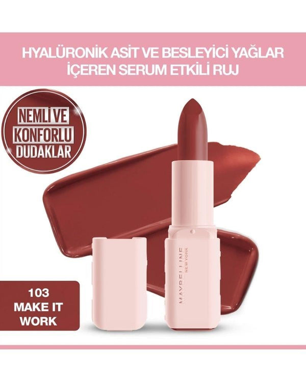 Maybelline New York Serum Etkili Hyalüronik Asit ve Besleyici Yağ İçeren Ruj 103 Make It Work