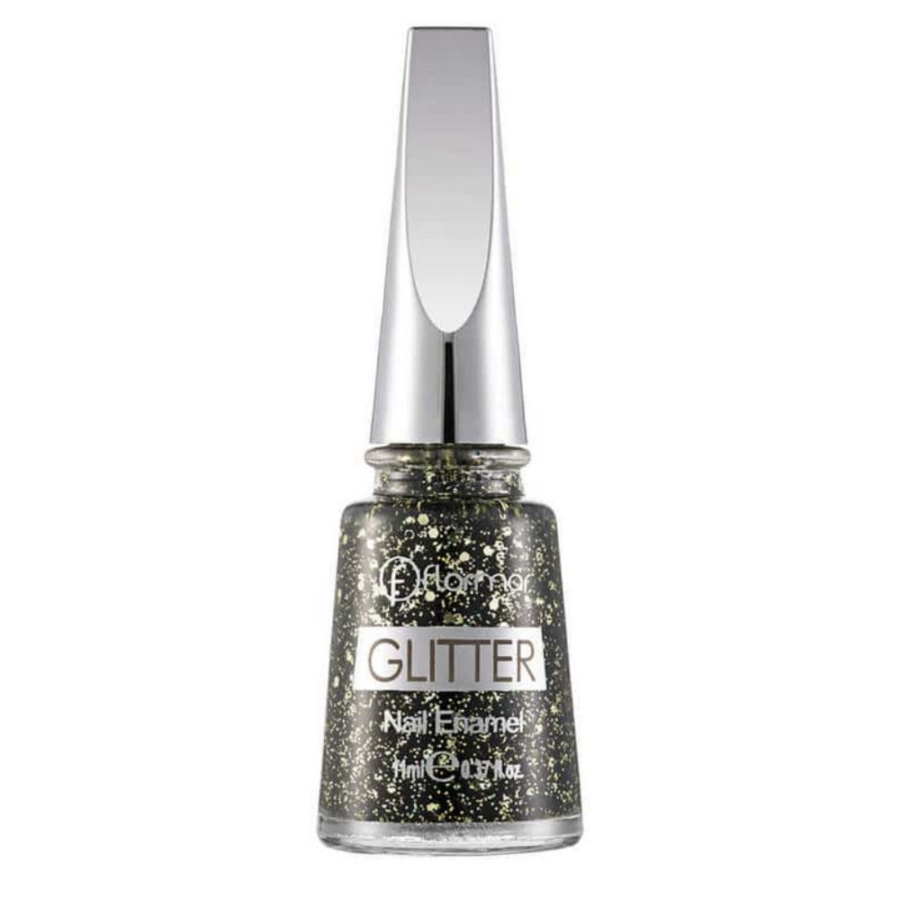 Flormar Glitter Nail Enamel Oje GL05 Black Diamonds