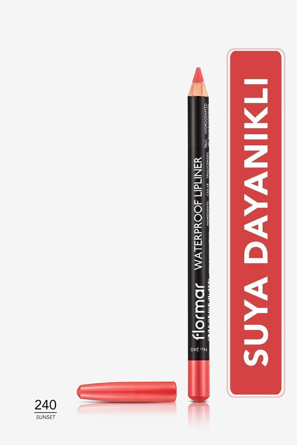 Flormar Suya Dayanıklı Dudak Kalemi - Waterproof Lipliner 240 Sunset 8690604567546