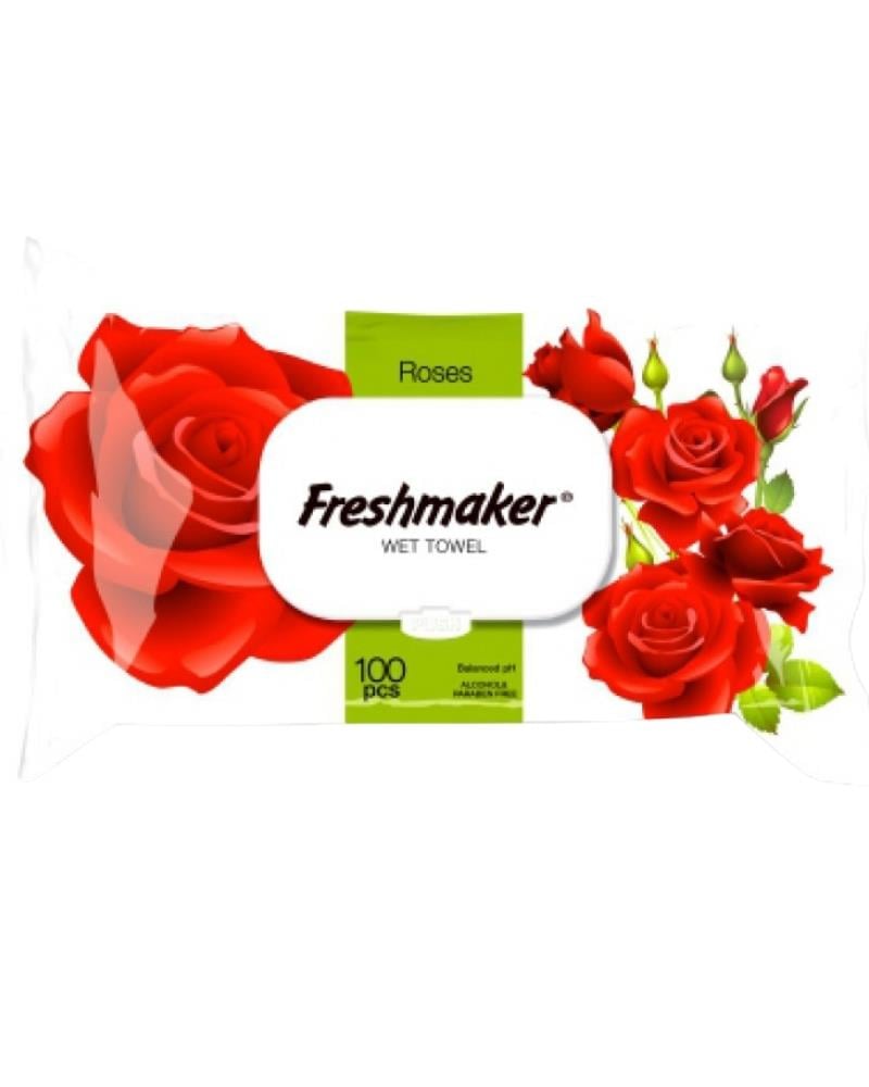 Freshmaker Islak Havlu Gül Kokulu - 1 Paket 100 Adet