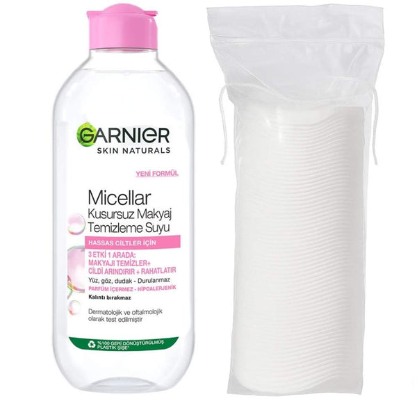 Garnier Micellar Mucizevi Pembe Makyaj Temizleme Suyu 400 Ml+Pamuk