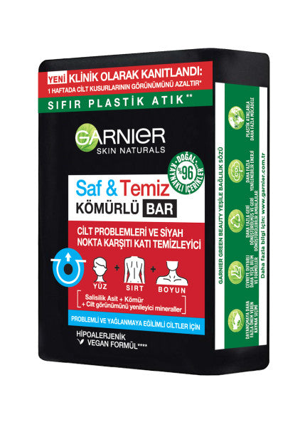 Garnier Saf&Temiz Siyah Nokta Karşıtı Kömürlü Bar 100 Gr
