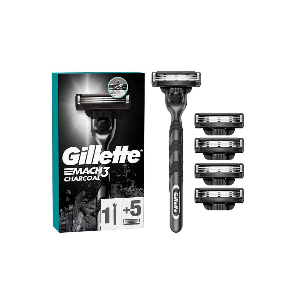 Gillette Mach3 Charcoal Tıraş Makinesi ve Yedek Tıraş Bıçağı 5'li