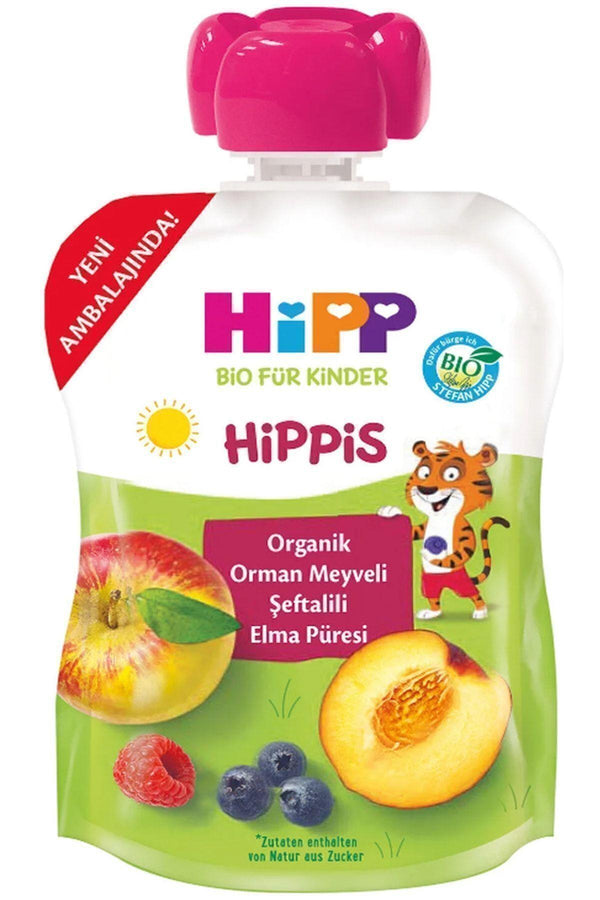 Hipp Organik Orman Meyveli Şeftalili Elma Püresi 100gr