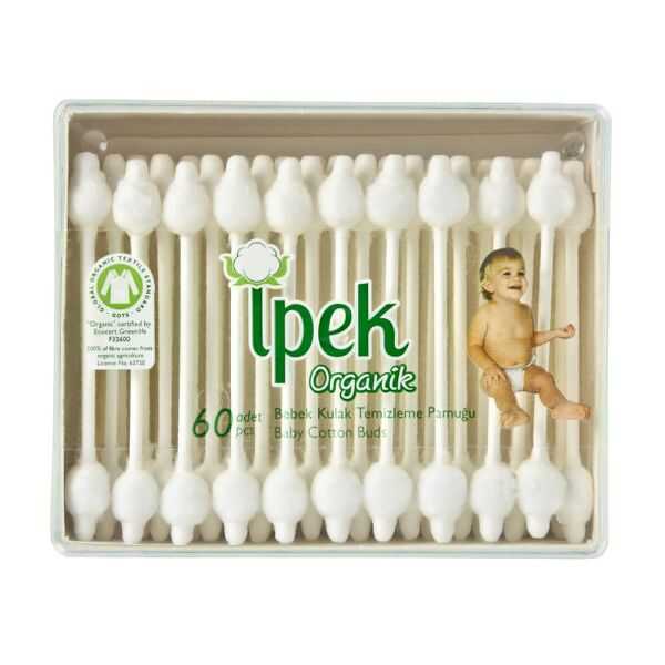 İpek Bebek Organik Kulak Temizleme Pamuğu 60'lı
