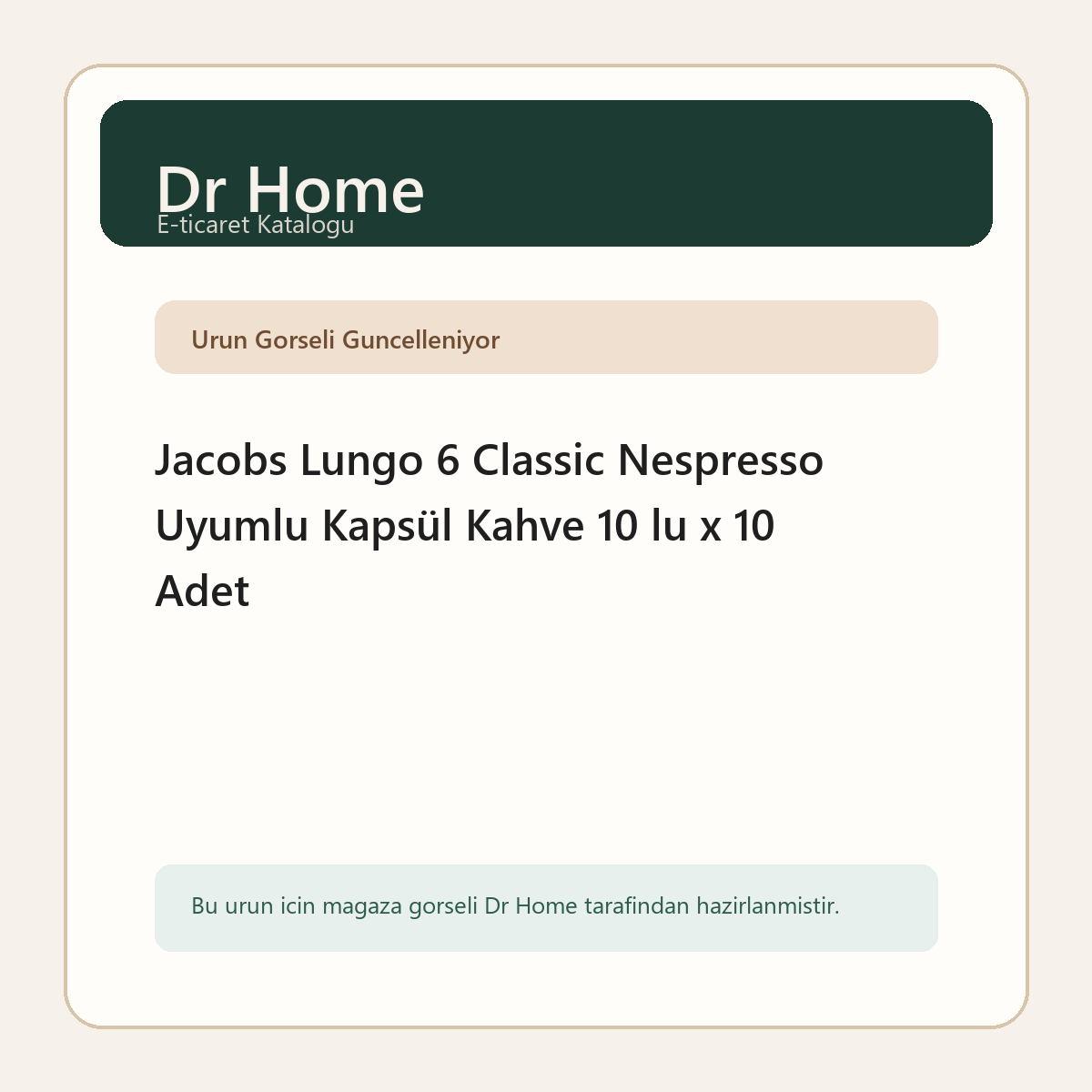 Jacobs Lungo 6 Classic Nespresso Uyumlu Kapsül Kahve 10 lu x 10 Adet