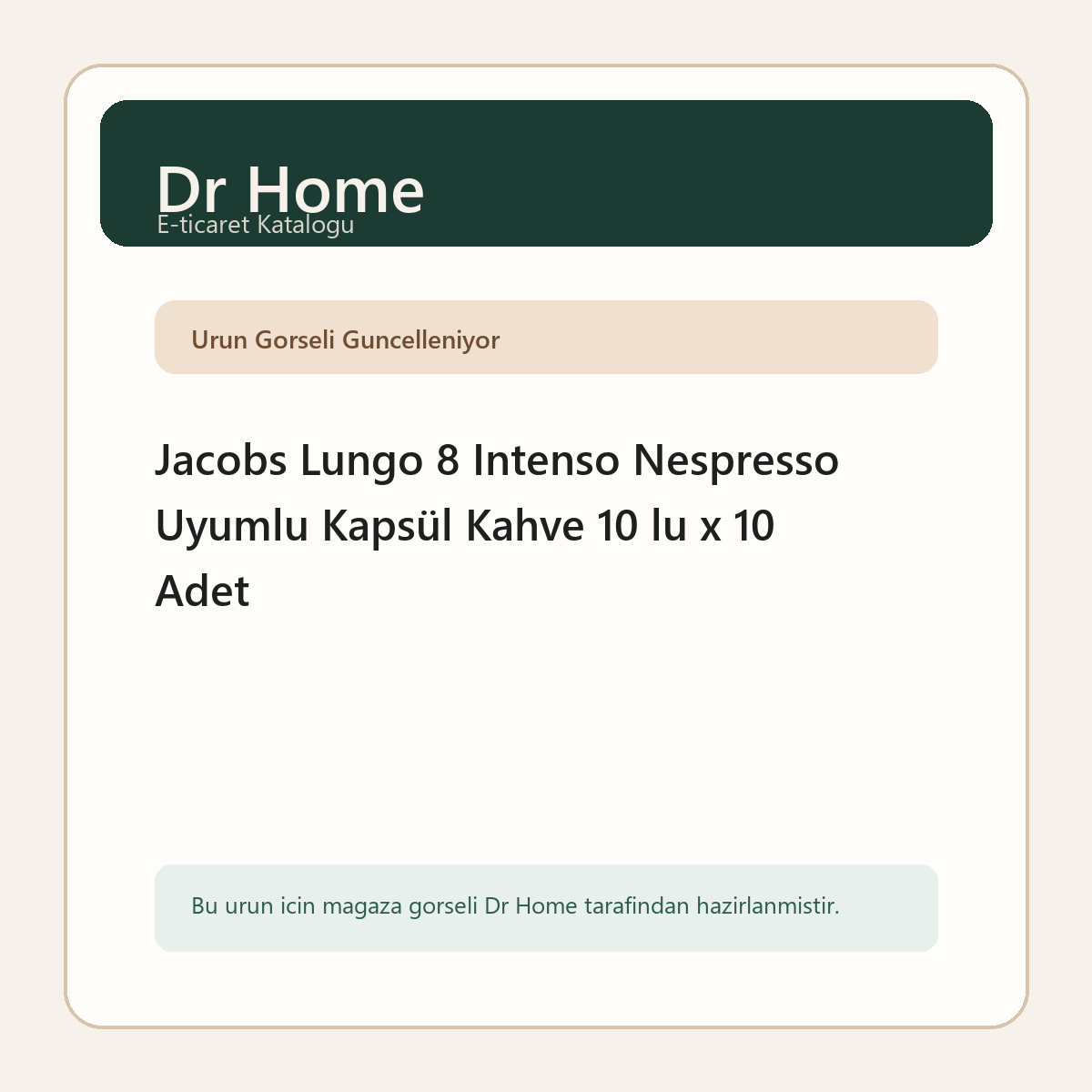 Jacobs Lungo 8 Intenso Nespresso Uyumlu Kapsül Kahve 10 lu x 10 Adet