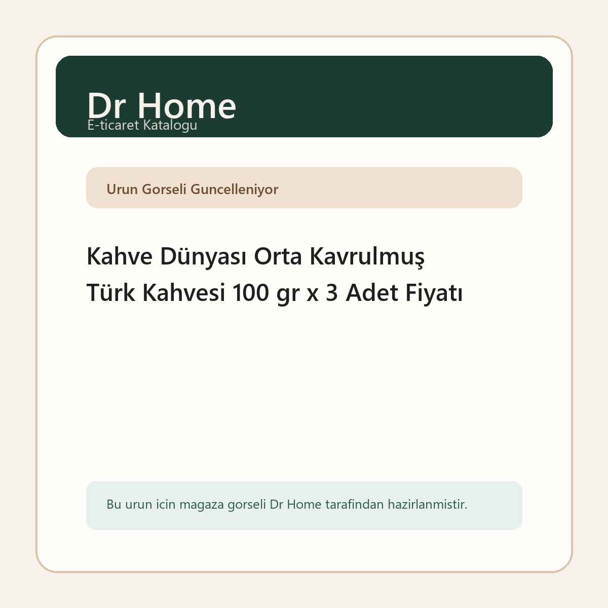 Kahve Dünyası Orta Kavrulmuş Türk Kahvesi 100 gr x 3 Adet Fiyatı