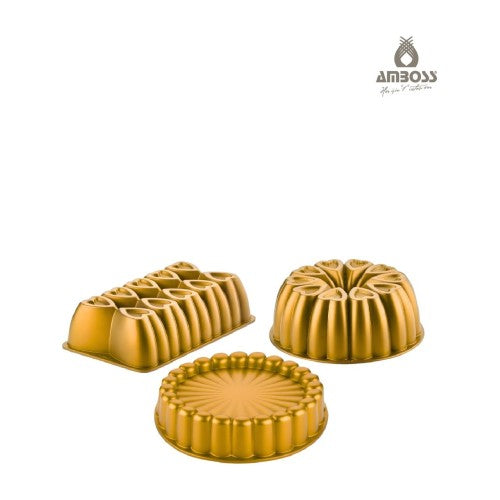 Amboss Sweet Trio 3 Parça Kek Kalıbı Seti - Sarı Fiyatı
