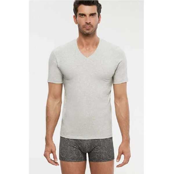 Kom Antonio V Yaka T Shirt Gri Melanj