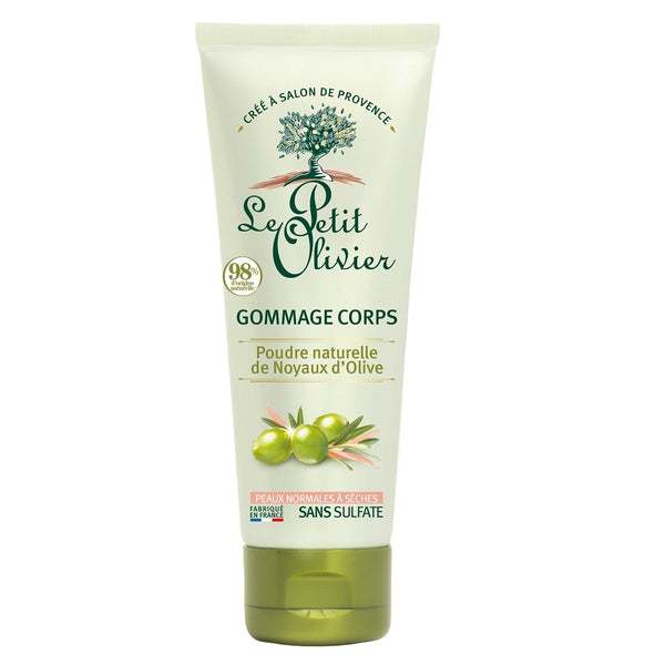 Le Petit Olivier Poudre Naturelle de Noyaux d'Olive Gommage Corps Peeling 200 Ml