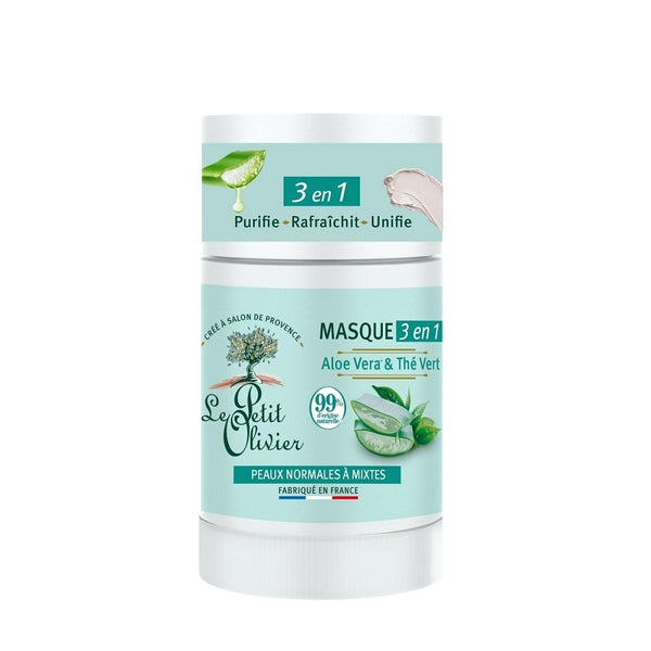 Le Petit Olivier Masque 3en 1 Aloe Vera & Thé Vert 50 Gr