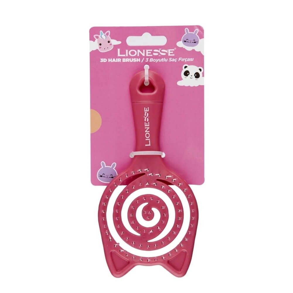 Lionesse 3 Boyutlu Çocuk Saç Fırçası Pembe