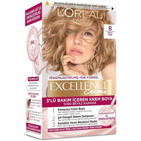 L'Oréal Paris Excellence Creme 8 Koyu Sarı Saç Boyası