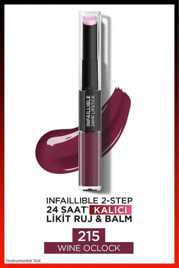 L'Oreal Paris Infaillible 2-step 24 Saat Kalıcı Likit Ruj & Balm - 215 Wine Oclock
