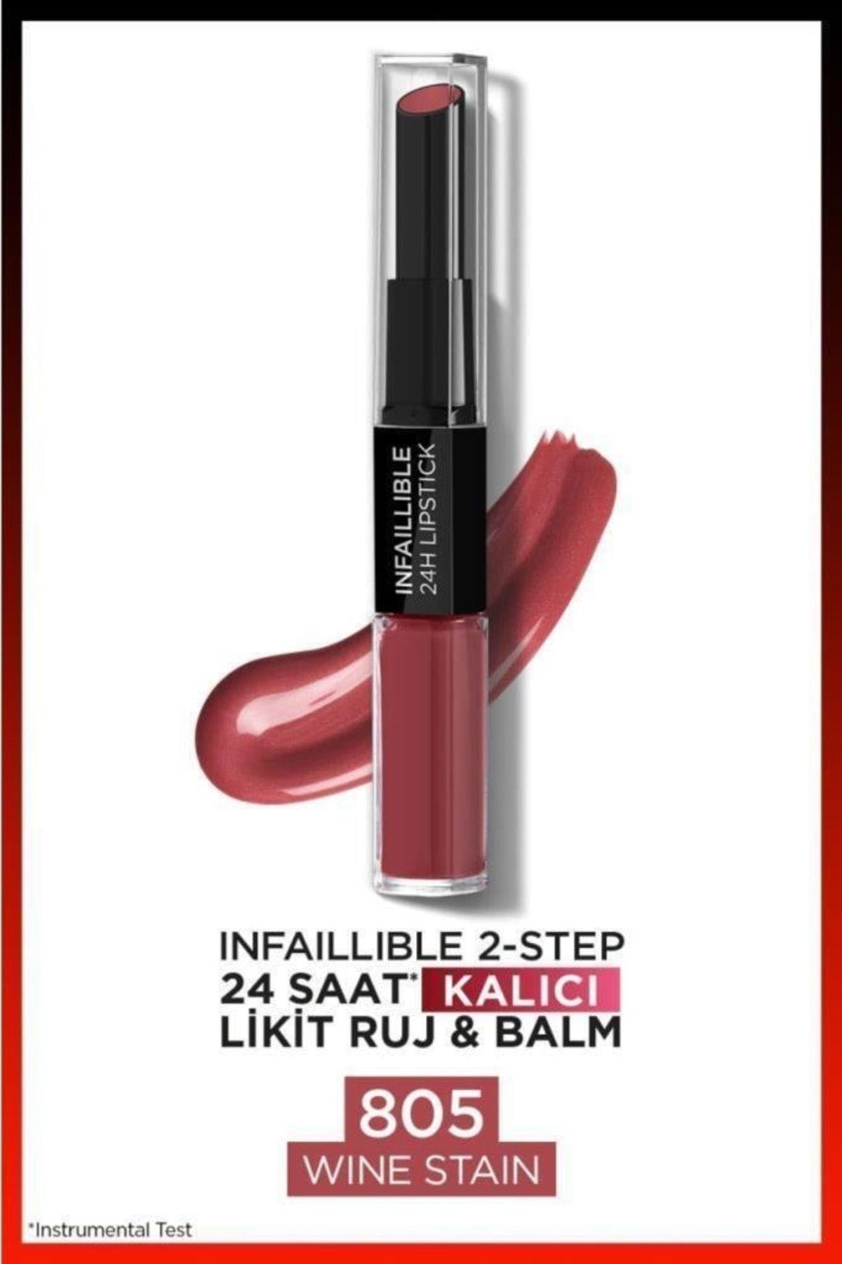 L'Oreal Paris Loeral Infaillable Lipstick 2 Steps 805-wine Stain