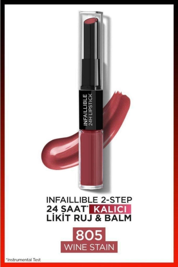 L'Oreal Paris Loeral Infaillable Lipstick 2 Steps 805-wine Stain