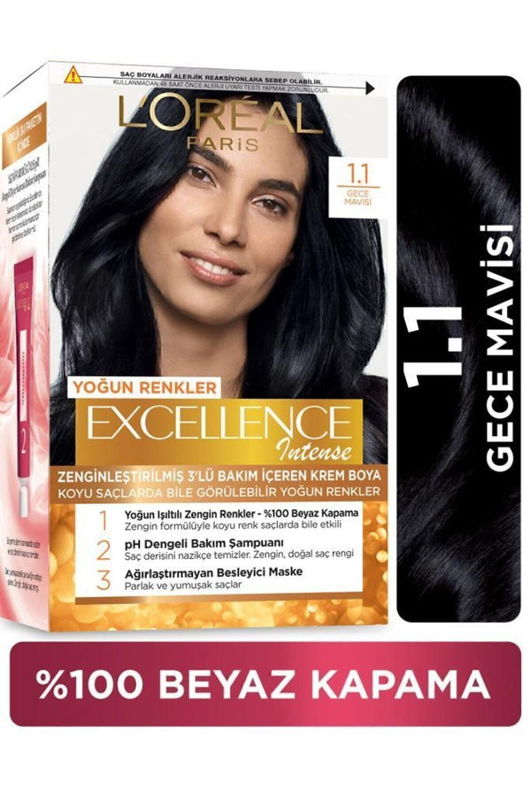L'Oreal Paris L'oréal Paris Excellence Intense Saç Boyası - 1.1 Gece Mavisi