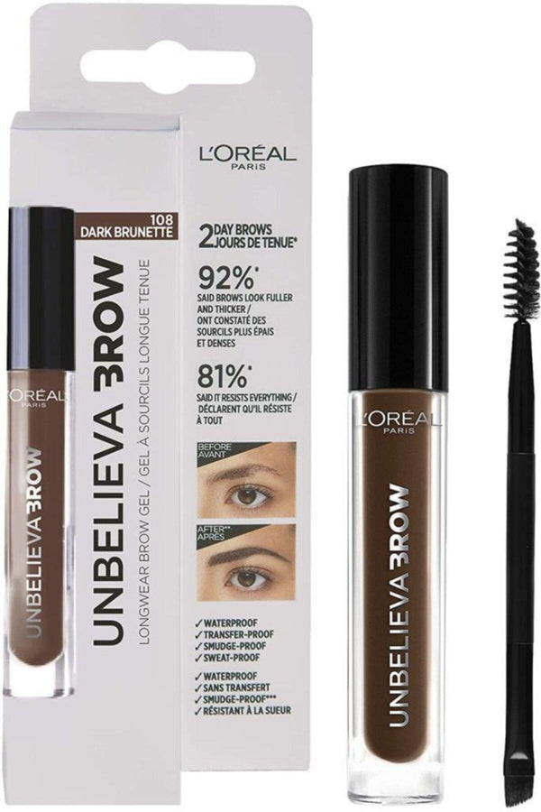 L'Oreal Paris Loreal Unbelieva Brow Long Lasting Brow Gel - 108 Dark Brunette