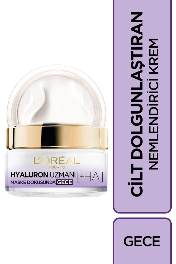 L'Oreal Paris STD Hyaluron Uzmanı Cilt Dolgunlaştıran Nemlendirici Gece Kremi- Hyaluronik Asit Klasik