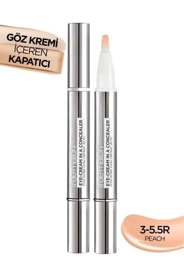 L'Oreal Paris True Match Göz Kremi İçeren Kapatıcı 2'si 1 Arada 3-5,5R Peach