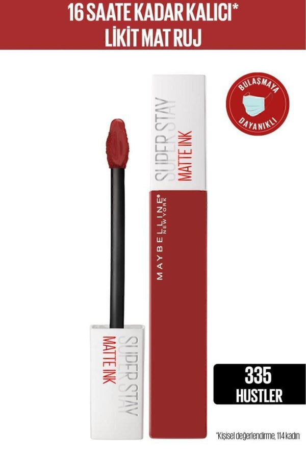 Maybelline New York Super Stay Matte Ink Likit Mat Ruj - 335 Hustler- Kırmızı
