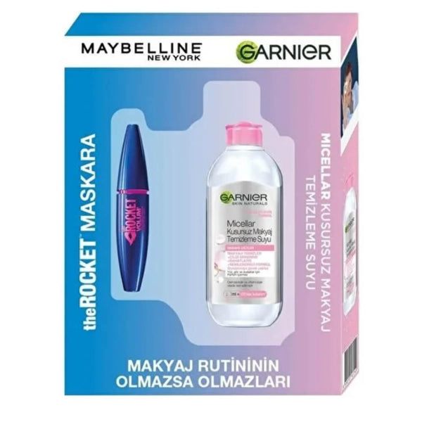 Maybelline Rocket Maskara + Garnier Micellar Kusursuz Makyaj Temizleme Suyu 2'li Set