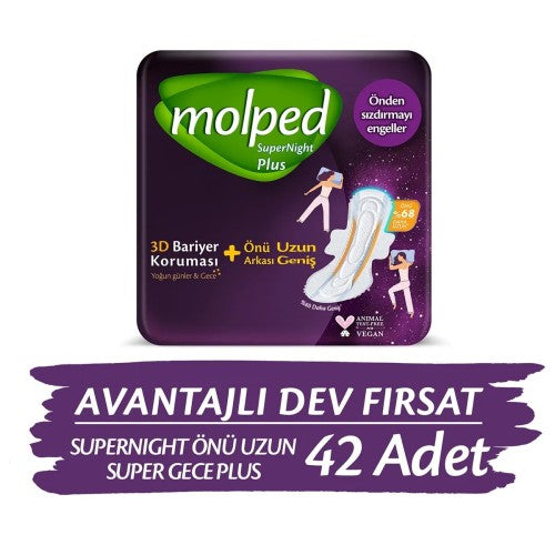 Molped SüperNight 3D Bariyerli Önü Uzun Süper Gece 14 lü x 3 Adet
