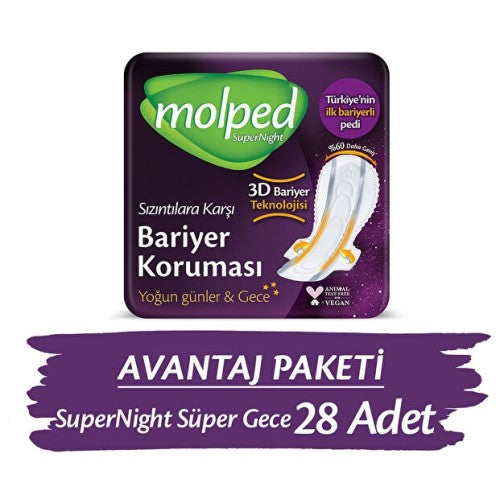 Molped Supernight Hijyenik Ped Süper Gece 14 lü x 2 Adet Fiyatı
