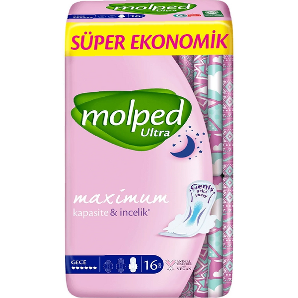 Molped Ultra Hijyenik Ped Anatomik Gece Süper Ekonomik 16 lı Fiyatı