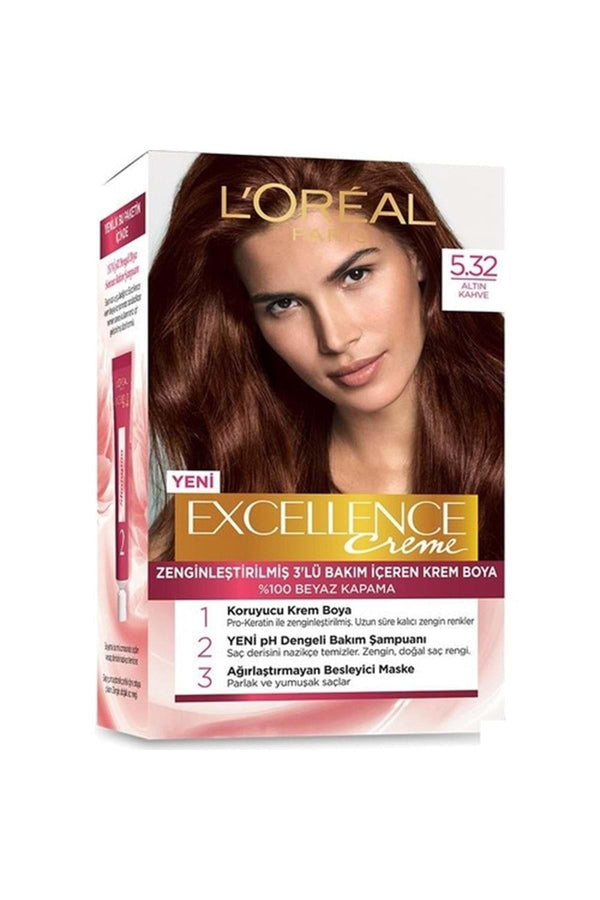 MOTTO Loreal Paris Excellence Creme Saç Boyası 5.32 Altın Kahve