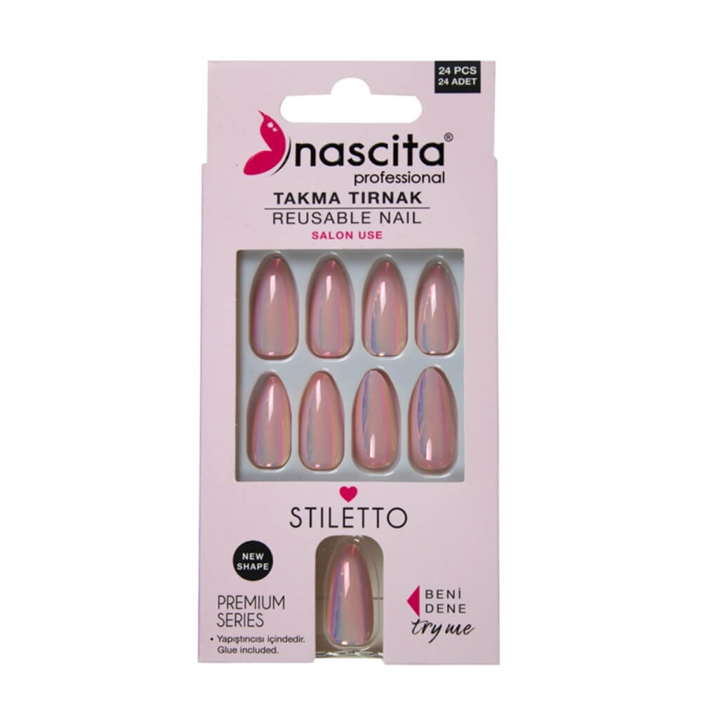 Nascita Hologram Takma Tırnak Pembe 24'lü