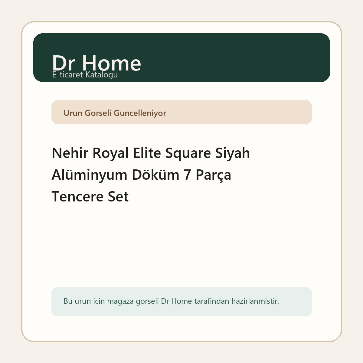 Nehir Royal Elite Square Siyah Alüminyum Döküm 7 Parça Tencere Set