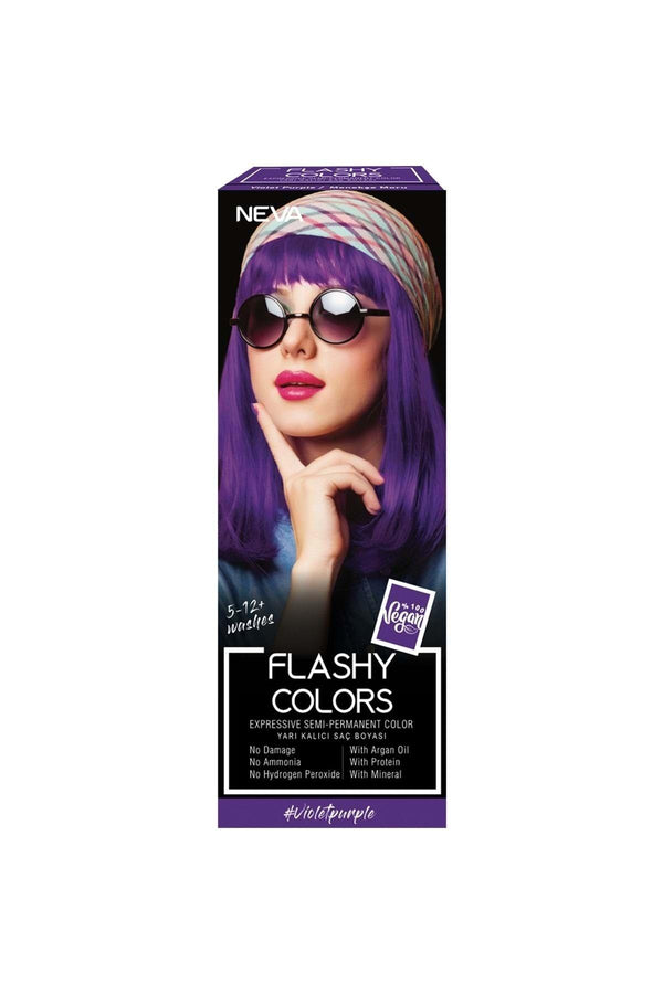 Neva Flashy Colors Yarı Kalıcı Saç Boyası Menekşe Moru-violet Purple