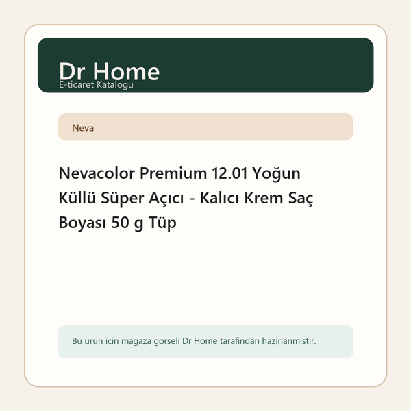Nevacolor Premium 12.01 Yoğun Küllü Süper Açıcı - Kalıcı Krem Saç Boyası 50 g Tüp