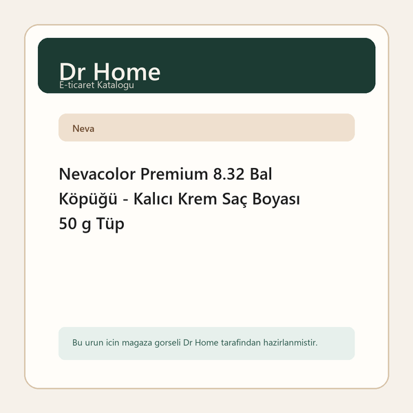 Nevacolor Premium 8.32 Bal Köpüğü - Kalıcı Krem Saç Boyası 50 g Tüp