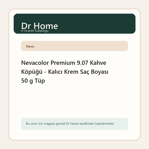 Nevacolor Premium 9.07 Kahve Köpüğü - Kalıcı Krem Saç Boyası 50 g Tüp