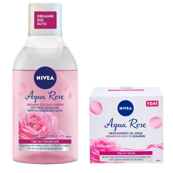 Nivea Aqua Rose Jel Krem 50 Ml + Makyaj Temizleme Suyu 400 Ml Set