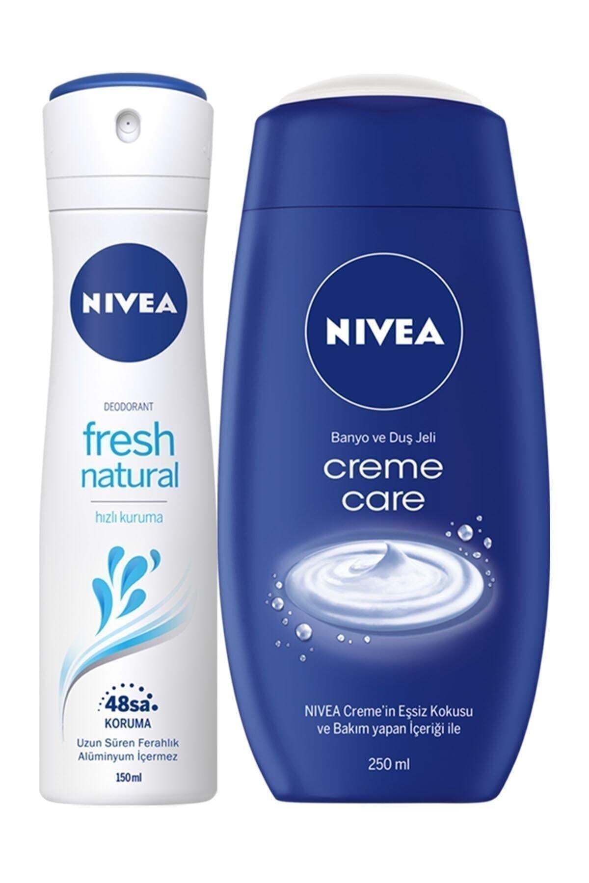 NIVEA Fresh Kadın Sprey 150 ml + Creme Care Duş Jeli 250 ml
