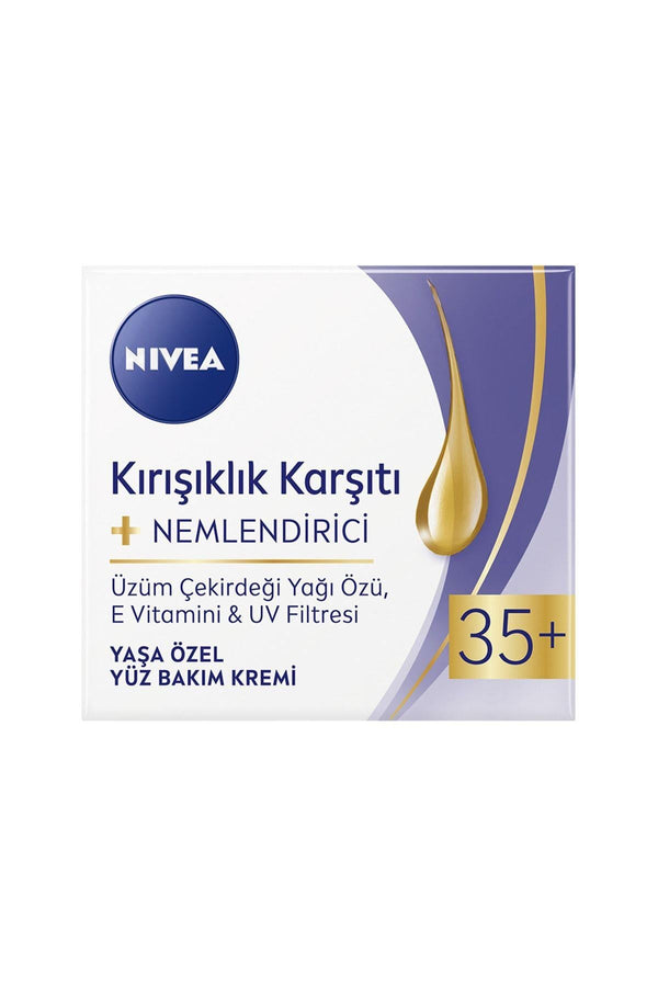 NIVEA Kırışıklık Karşıtı Nemlendirici Yaş 35 Yaşa Özel Yüz Bakım Kremi 50ml