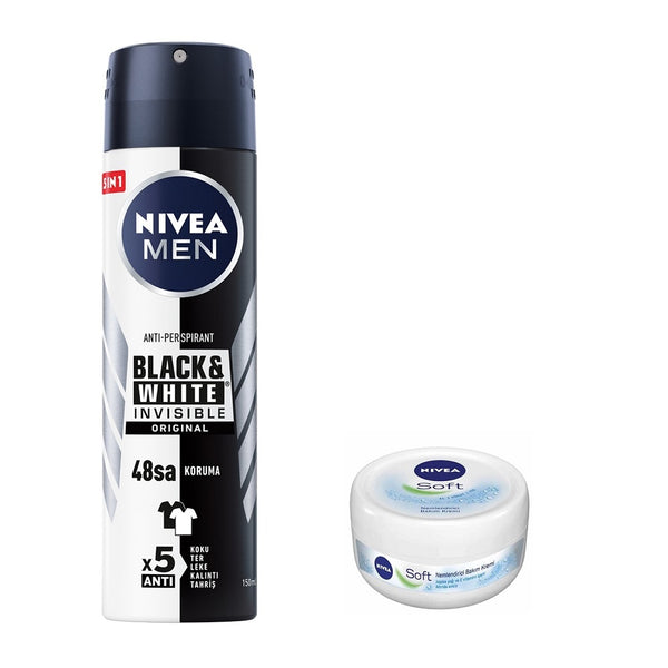 Nivea Men Black&White Power Deo 150 Ml + Soft Cream 50 Ml Set