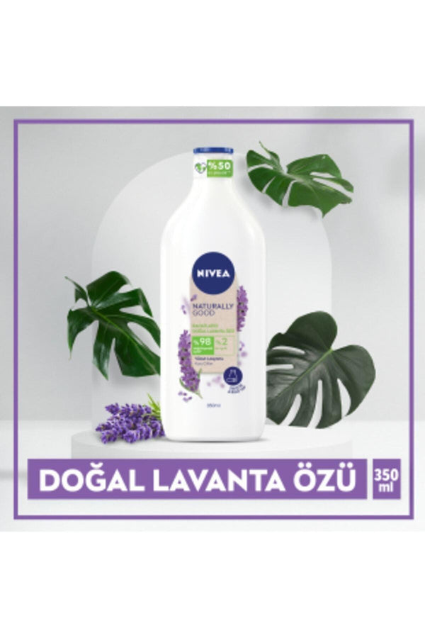 NIVEA Naturally Good Vücut Losyonu Lavanta 350 ml Kuru Cilt 48 Saat Nemlendirme