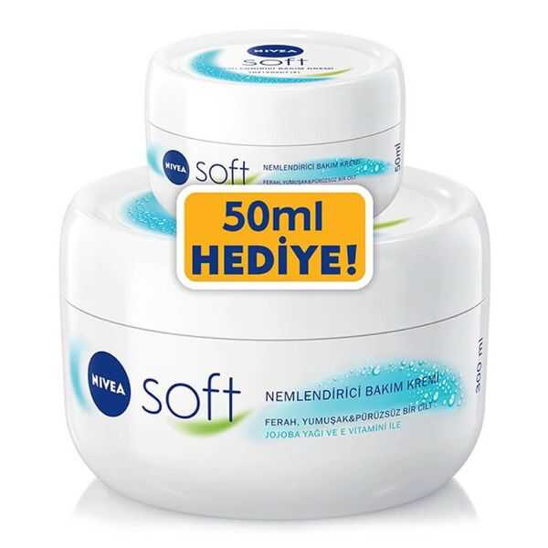 Nivea Soft El Yüz Vücut Nemlendirici Bakım Kremi 200 Ml + 50 Ml Set