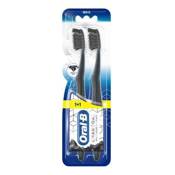 Oral-B Charcoal Whitening Therapy Orta Diş Fırçası 1+1
